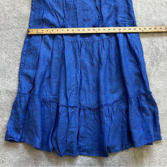 J. MCLAUGHLIN 100% LINEN CHRISTA TIERED SHIFT DRESS SIZE LARGE BABYDOLL Preppy - Picture 9 of 12